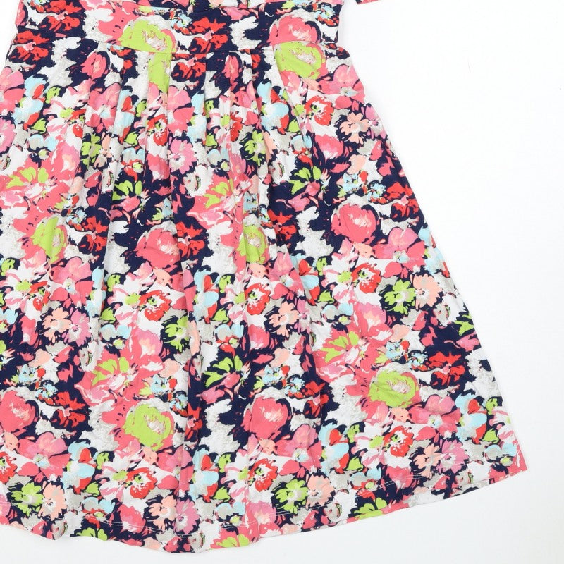 Lands' End Women’s Multicoloured Floral Wrap Dress UK 10-12 Jersey