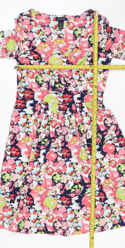 Lands' End Women’s Multicoloured Floral Wrap Dress UK 10-12 Jersey