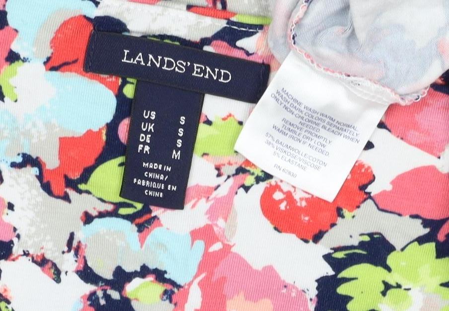 Lands' End Women’s Multicoloured Floral Wrap Dress UK 10-12 Jersey