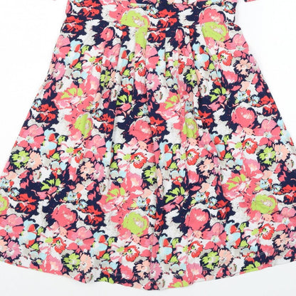 Lands' End Women’s Multicoloured Floral Wrap Dress UK 10-12 Jersey