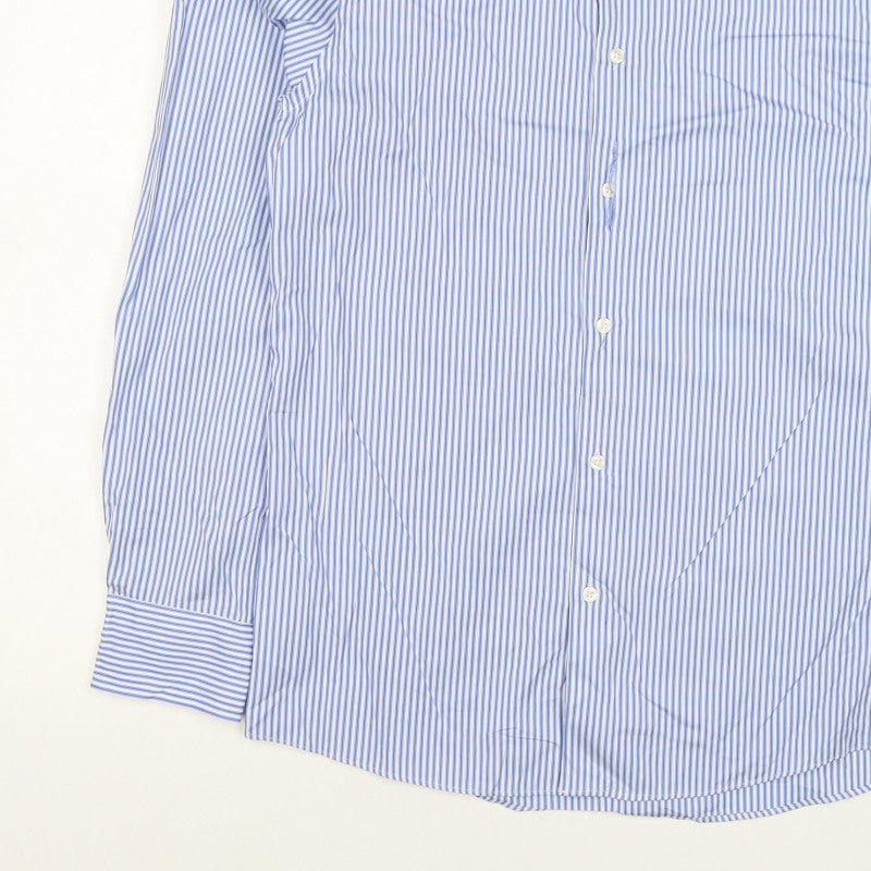 Jaeger Men's Blue Striped M Tailored Fit Cotton Formal Shirt