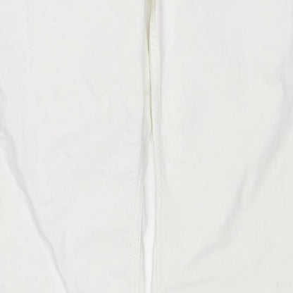 Marks and Spencer Women White UK 16 Long Super Soft Straight Jeans