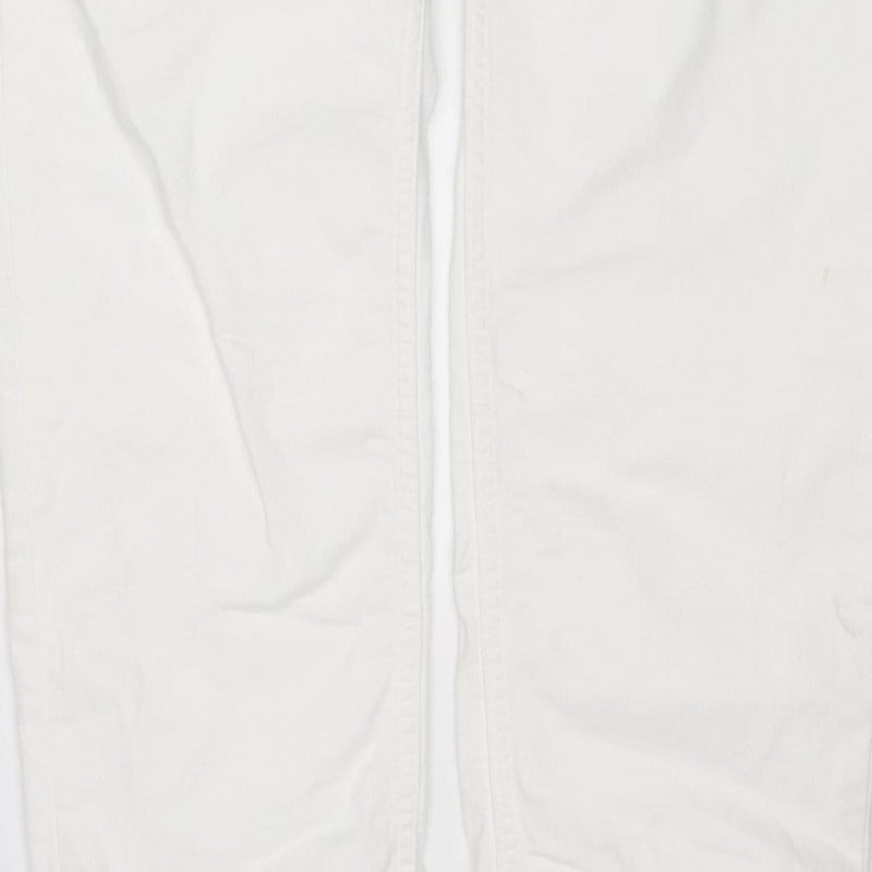 Marks and Spencer Women White UK 16 Long Super Soft Straight Jeans