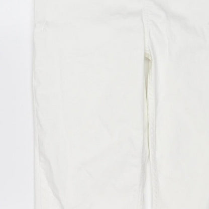 Marks and Spencer Women White UK 16 Long Super Soft Straight Jeans