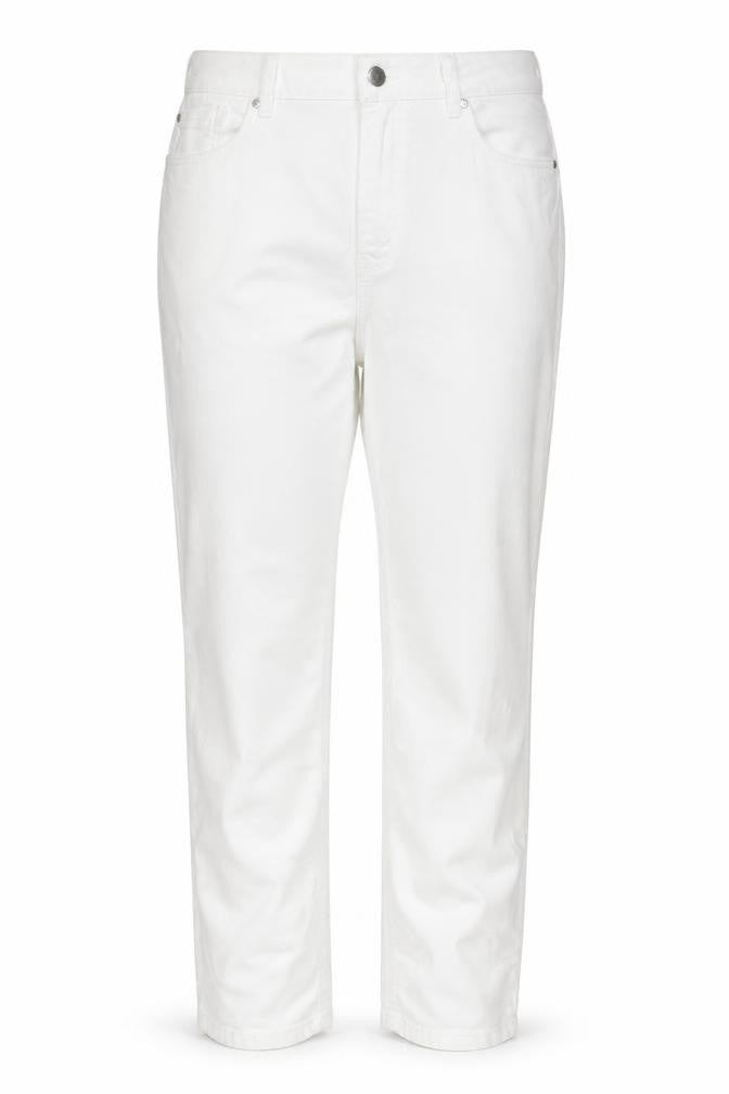 Marks and Spencer Women White UK 16 Long Super Soft Straight Jeans