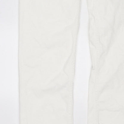 Marks & Spencer Women White UK 12 Tall Sienna Supersoft Straight Jeans
