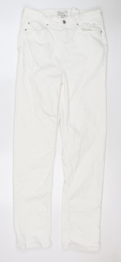 Marks & Spencer Women White UK 12 Tall Sienna Supersoft Straight Jeans