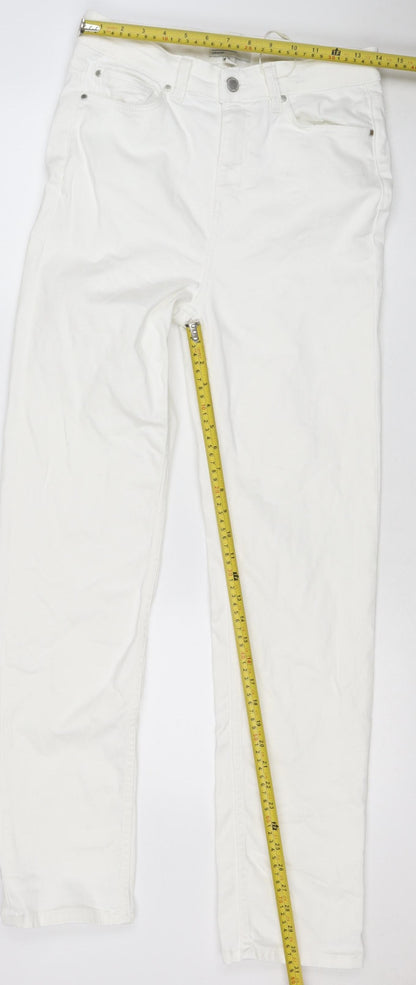 Marks & Spencer Women White UK 12 Tall Sienna Supersoft Straight Jeans