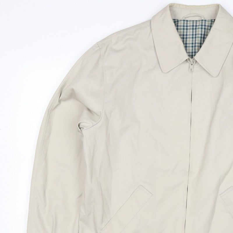 Essentials Men’s Beige M Basic Zip Jacket Check Lined