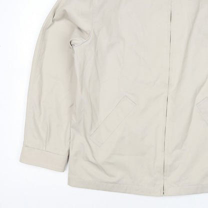 Essentials Men’s Beige M Basic Zip Jacket Check Lined