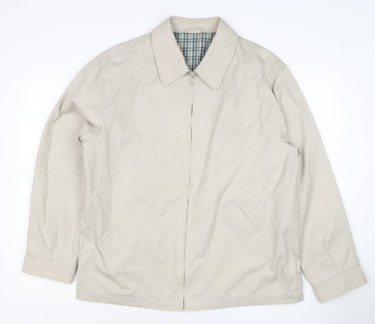 Essentials Men’s Beige M Basic Zip Jacket Check Lined
