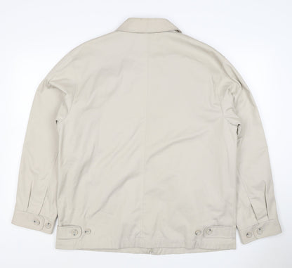 Essentials Men’s Beige M Basic Zip Jacket Check Lined