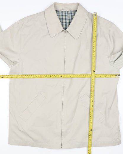 Essentials Men’s Beige M Basic Zip Jacket Check Lined