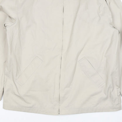Essentials Men’s Beige M Basic Zip Jacket Check Lined