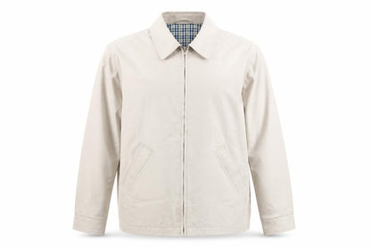 Essentials Men’s Beige M Basic Zip Jacket Check Lined