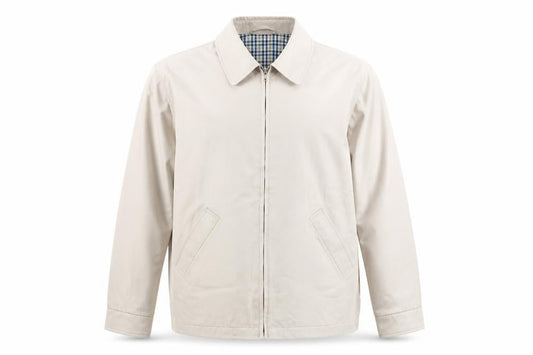 Essentials Men’s Beige M Basic Zip Jacket Check Lined