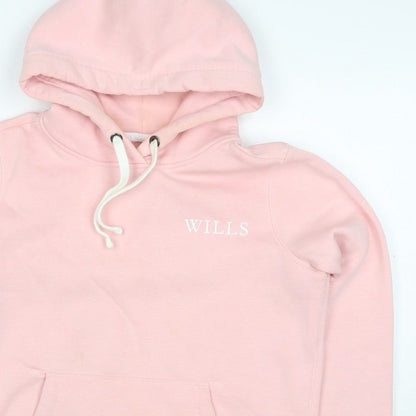 Jack Wills Women Pink UK 8 Pullover Hoodie Logo Drawstring Pockets