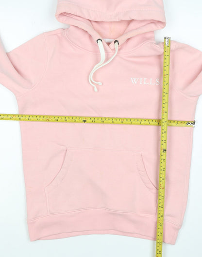 Jack Wills Women Pink UK 8 Pullover Hoodie Logo Drawstring Pockets
