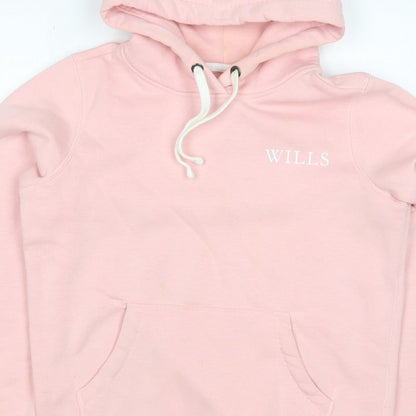 Jack Wills Women Pink UK 8 Pullover Hoodie Logo Drawstring Pockets