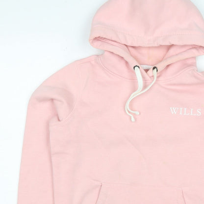 Jack Wills Women Pink UK 8 Pullover Hoodie Logo Drawstring Pockets