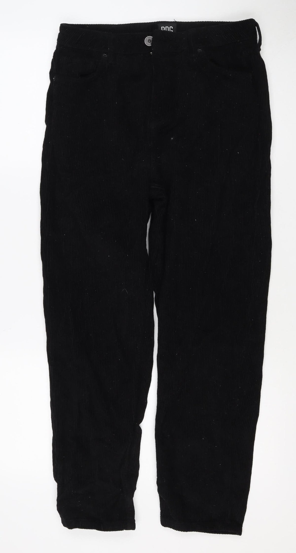 BDG Urban Outfitters Women Black Corduroy Mom Trousers UK 12 W30 L30