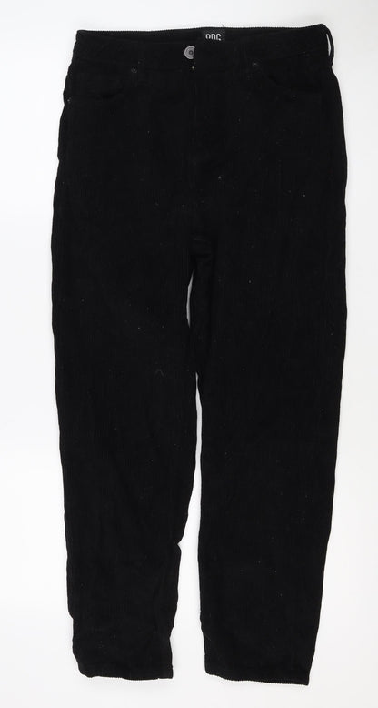 BDG Urban Outfitters Women Black Corduroy Mom Trousers UK 12 W30 L30