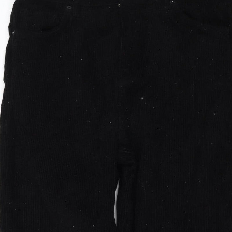 BDG Urban Outfitters Women Black Corduroy Mom Trousers UK 12 W30 L30