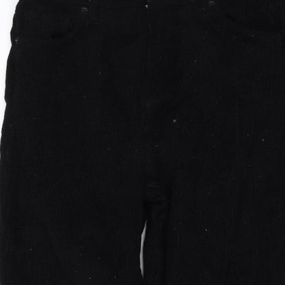 BDG Urban Outfitters Women Black Corduroy Mom Trousers UK 12 W30 L30