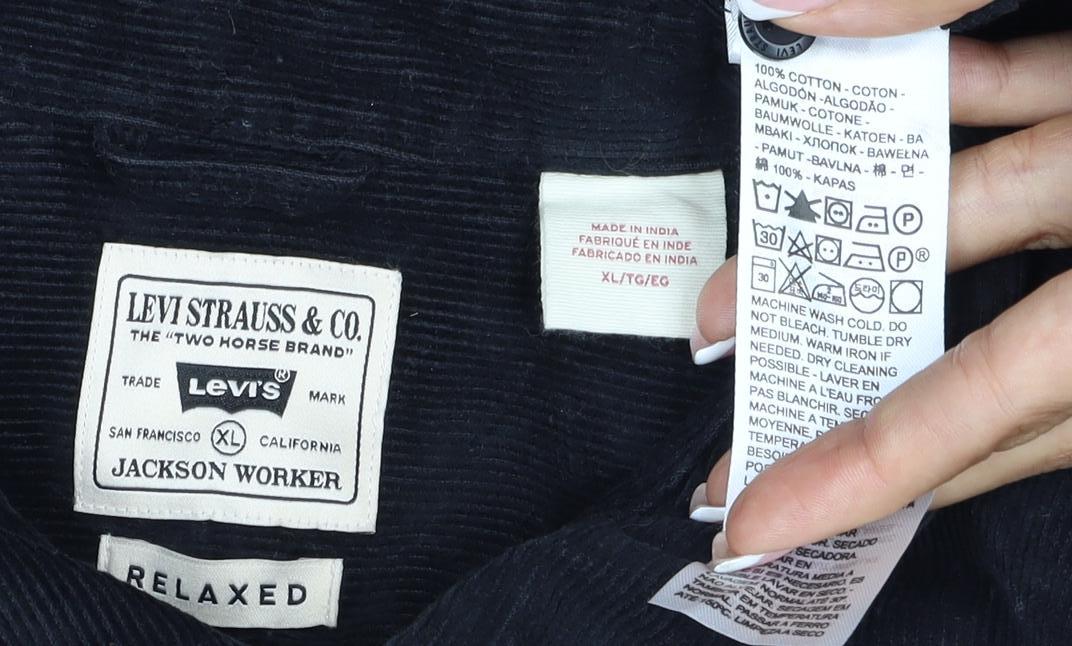 Levi's Men Black XL Jackson Worker Corduroy Button Jacket