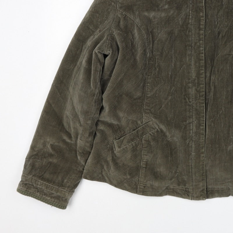 Per Una Women’s Green Corduroy Jacket UK 20 Plus Lined Zip