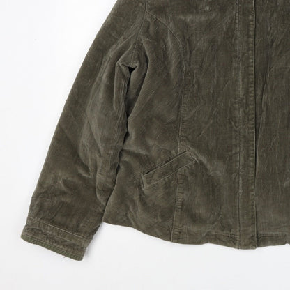 Per Una Women’s Green Corduroy Jacket UK 20 Plus Lined Zip
