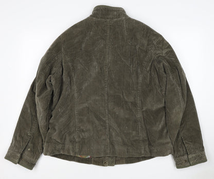 Per Una Women’s Green Corduroy Jacket UK 20 Plus Lined Zip