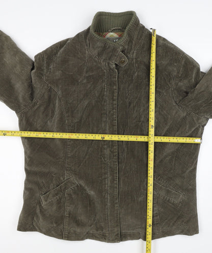 Per Una Women’s Green Corduroy Jacket UK 20 Plus Lined Zip
