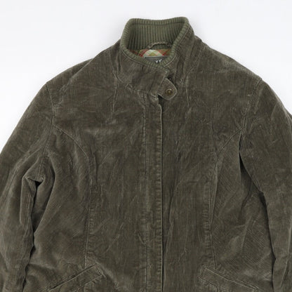 Per Una Women’s Green Corduroy Jacket UK 20 Plus Lined Zip