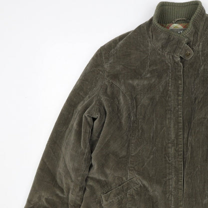 Per Una Women’s Green Corduroy Jacket UK 20 Plus Lined Zip