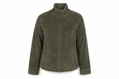 Per Una Women’s Green Corduroy Jacket UK 20 Plus Lined Zip