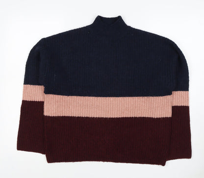 New Look Women Multicoloured UK 6 Pullover High Neck Knit Jumper