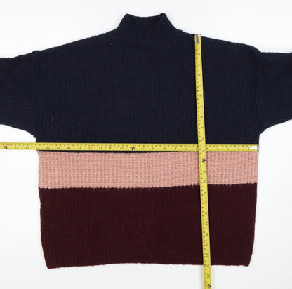 New Look Women Multicoloured UK 6 Pullover High Neck Knit Jumper