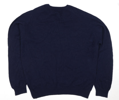 Blue Harbour Men’s Navy XL Lambswool V-Neck Pullover Jumper Classic