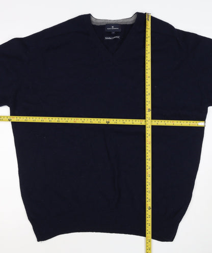 Blue Harbour Men’s Navy XL Lambswool V-Neck Pullover Jumper Classic