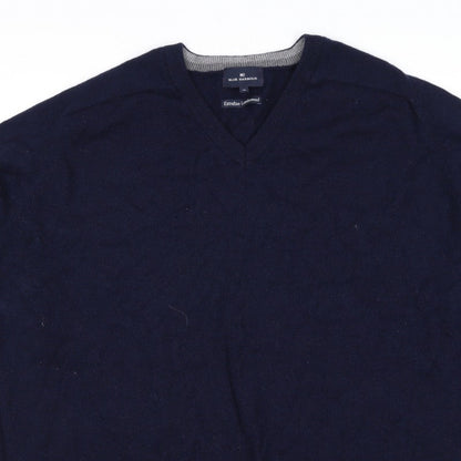Blue Harbour Men’s Navy XL Lambswool V-Neck Pullover Jumper Classic