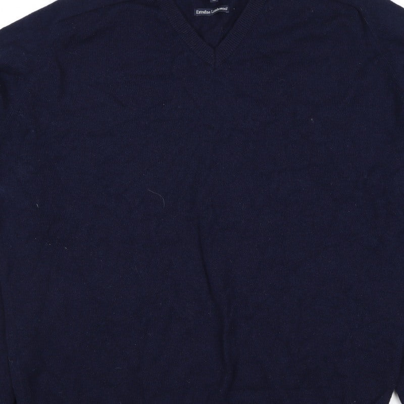 Blue Harbour Men’s Navy XL Lambswool V-Neck Pullover Jumper Classic