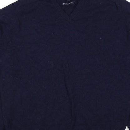 Blue Harbour Men’s Navy XL Lambswool V-Neck Pullover Jumper Classic