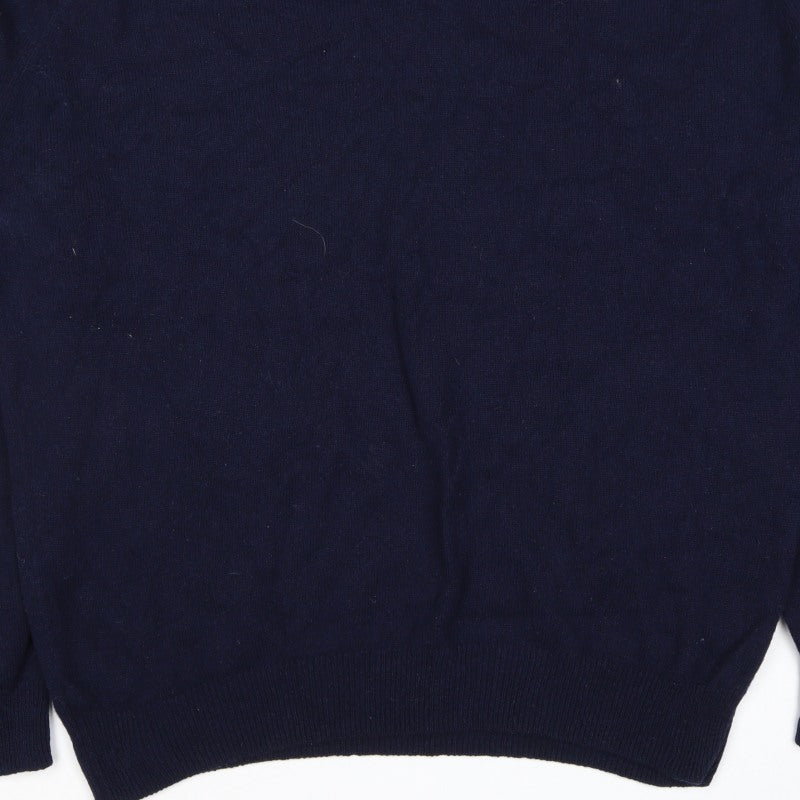 Blue Harbour Men’s Navy XL Lambswool V-Neck Pullover Jumper Classic