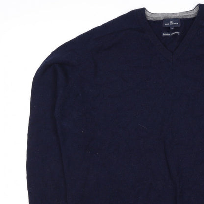 Blue Harbour Men’s Navy XL Lambswool V-Neck Pullover Jumper Classic