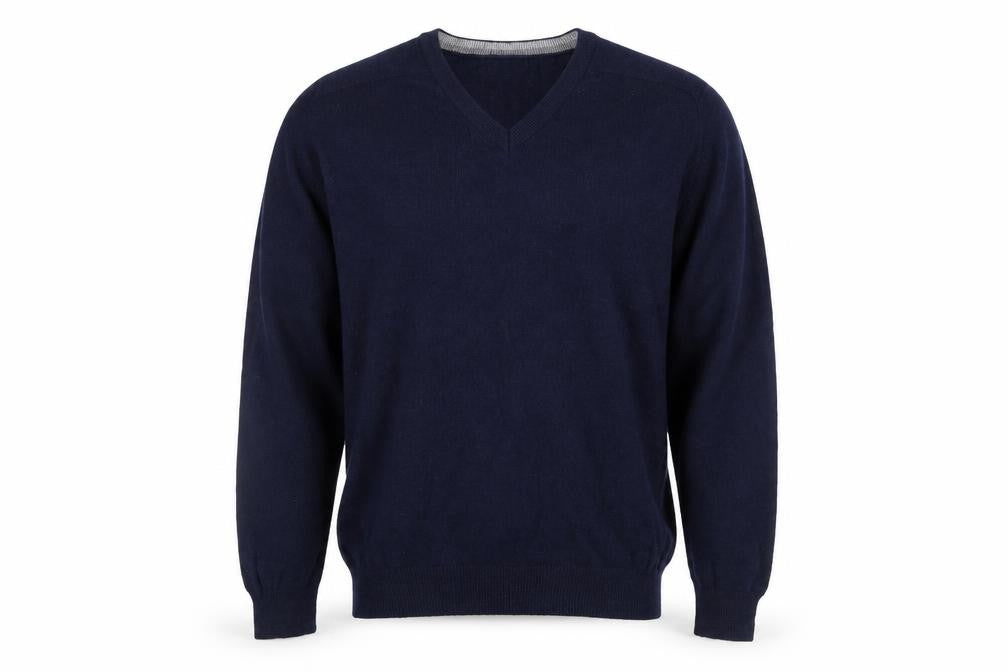 Blue Harbour Men’s Navy XL Lambswool V-Neck Pullover Jumper Classic