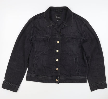 Own. Women’s Black UK 8 Denim Basic Jacket Button Front