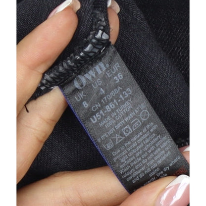 Own. Women’s Black UK 8 Denim Basic Jacket Button Front