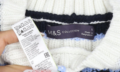 Marks and Spencer Women’s Multicoloured S Striped Chunky Knit Jumper