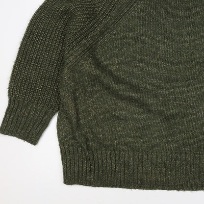 Next Women Green XL UK 22 High Neck Raglan Knit Jumper